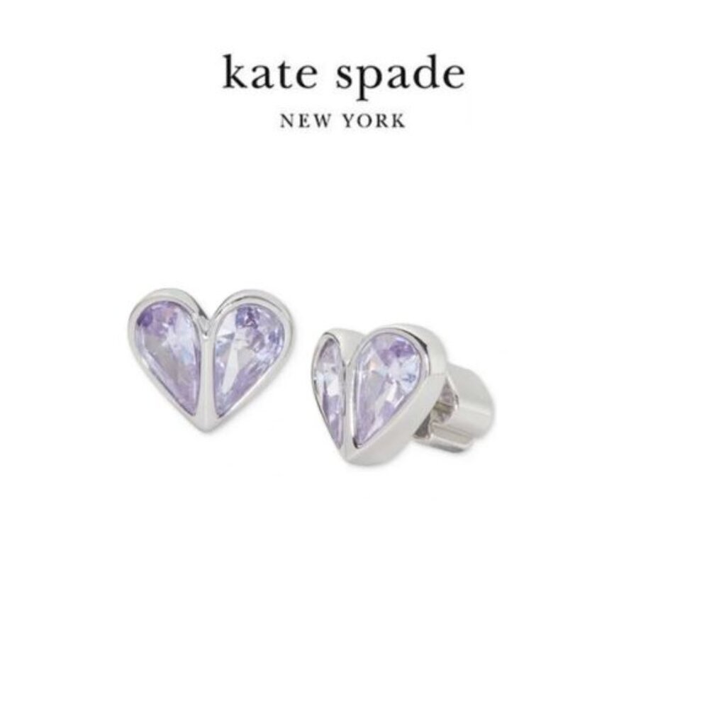 ♠️ kate spade ♠️ Rock Solid Crystal Heart Stud Earrings